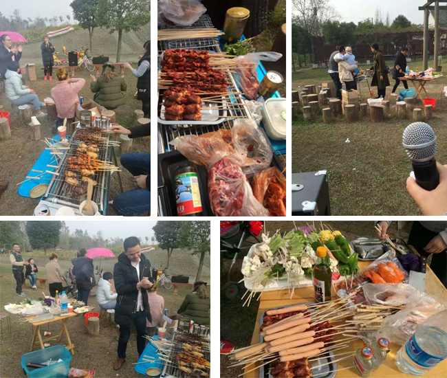 樹脂瓦廠家坤寶建材銷售部員工心靈湖燒烤敞吃